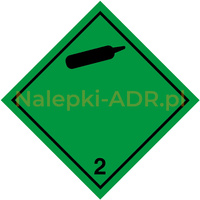 Nalepka nr 2.2 - Nalepka ADR klasa 2 - Gazy Niepalne i Nietrujące (250 sztuk - FOLIA) 10x10cm